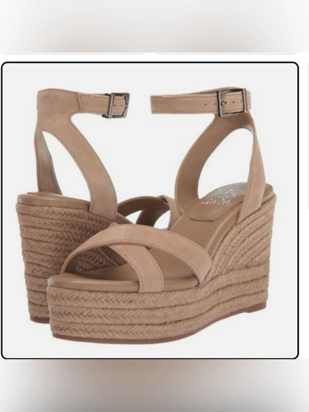 NEW VINCE CAMUTO Women's Fettana Ankle Strap Platform Espadrille Wedge Sandals